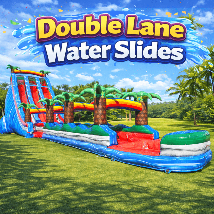 DOUBLE LANE WATER SLIDES